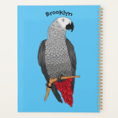 Illustration d'un perroquet gris en Afrique (Dos)