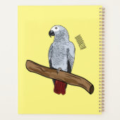 Illustration d'un perroquet gris en Afrique (Dos)