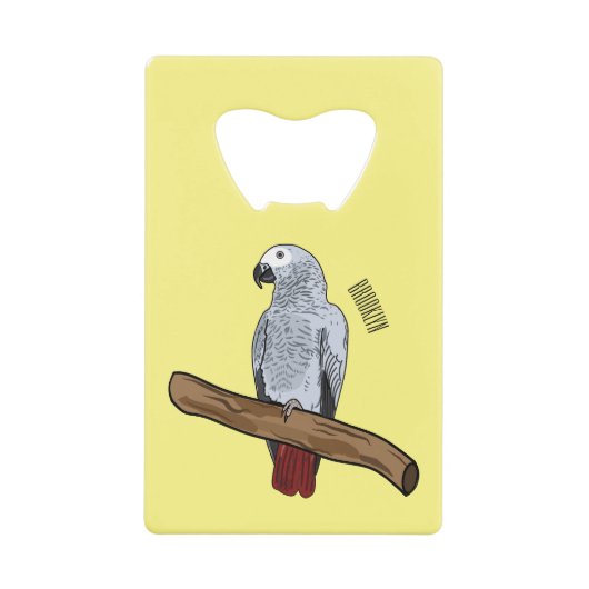 Illustration d'un perroquet gris en Afrique (Devant)