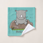 Illustration d'un petit rhinocéros (Gant de toilette)