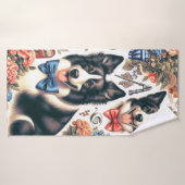 Illustration d'une bordure Vintage mignonne (Serviette de bain)