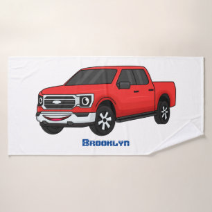 Illustration d'une camionnette rouge mou