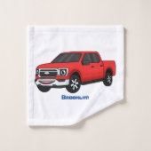 Illustration d'une camionnette rouge mou (Gant de toilette)