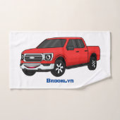 Illustration d'une camionnette rouge mou (Serviette à main)