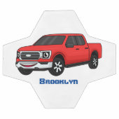 Illustration d'une camionnette rouge mou (Plat)