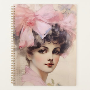 Illustration d'une dame lunaire en rose