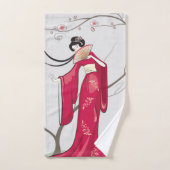Illustration D'Une Japonaise - (Serviette à main)