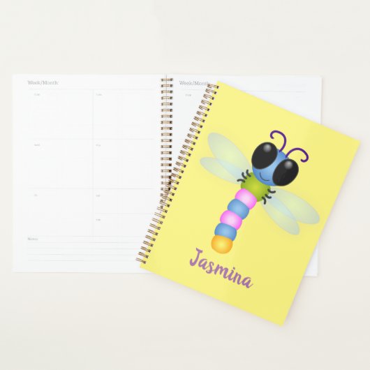 Illustration d'une libellule bleu et rose (Devant avec enveloppe)