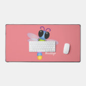 Illustration d'une libellule bleu et rose (Clavier et souris)