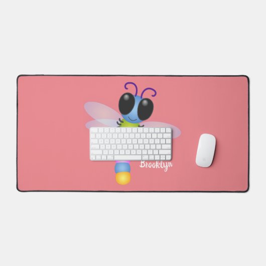 Illustration d'une libellule bleu et rose (Clavier et souris)