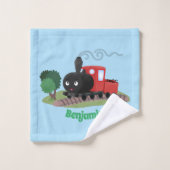 Illustration d'une locomotive à vapeur mûre (Gant de toilette)