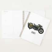 Illustration d'une moto de croiseur militaire (Devant avec enveloppe)