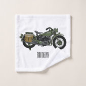 Illustration d'une moto de croiseur militaire (Gant de toilette)