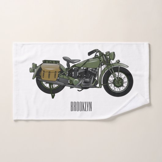 Illustration d'une moto de croiseur militaire (Serviette à main)