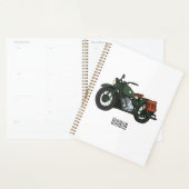 Illustration d'une moto de croiseur militaire (Devant avec enveloppe)
