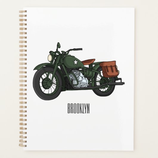 Illustration d'une moto de croiseur militaire (Devant)