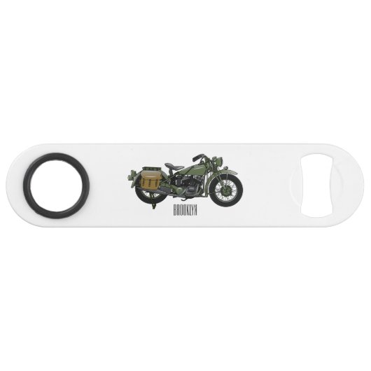 Illustration d'une moto de croiseur militaire (Devant (Horizontal))