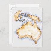 Illustration d'une simple carte de l'Australie (Devant / Derrière)