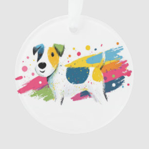 Illustration éclaboussée d'art pop de chien coloré