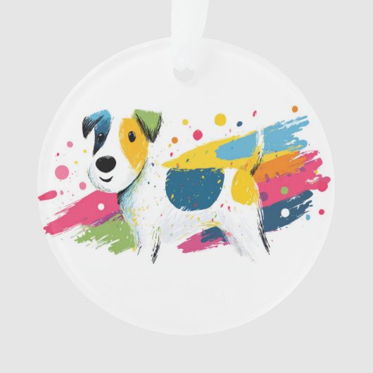 Illustration éclaboussée d'art pop de chien coloré (devant)