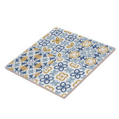 Illustration en carreaux portugais bleu marine en  (Côté)