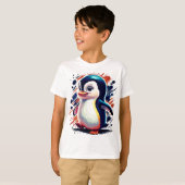 Illustration en pingouin coloré T-shirt (Devant entier)