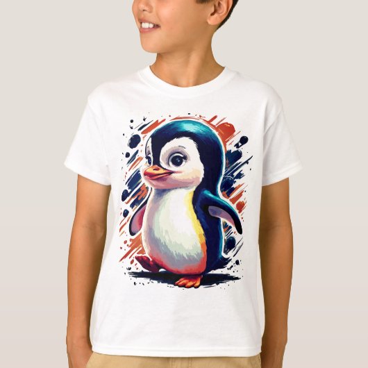 Illustration en pingouin coloré T-shirt (Devant)