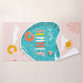 illustration estivale de la piscine de plage Abstr (Serviette de bain)