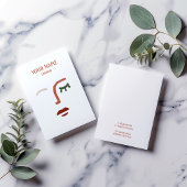 Illustration faciale moderne Carte d'affichage à o