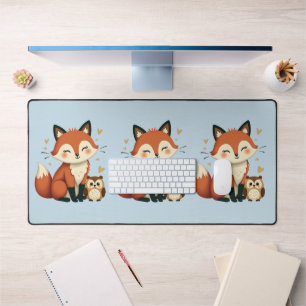 Illustration fantaisiste de renard et de hibou de