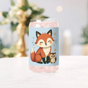 Illustration fantaisiste de renard et de hibou de