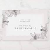 Illustration Floral Lys Bridesmaid Étiquette bougi (Étiquettes simples)