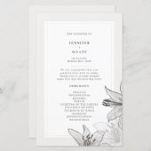 Illustration Floral Lys Programmes de mariage (Devant / Derrière)