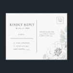 Illustration florale botanique carte postale RSVP<br><div class="desc">Conçu pour s'harmoniser avec notre illustration botanique florale, cette carte postale RSVP personnalisable offre d'élégantes illustrations douces de fleurs botaniques et de feuillage. Il s'agit d'une collection mariage classique et poétique de croquis, adaptée à n'importe quel thème et saison mariages. Pour une personnalisation plus avancée de cette conception, par exemple...</div>