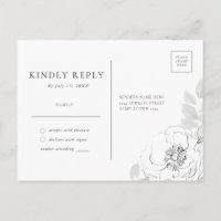 Illustration florale botanique carte postale RSVP