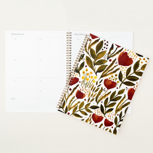 Illustration florale botanique d'orange brûlé (Devant avec enveloppe)