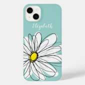 Illustration florale de la marguerite - jaune turq (Verso)