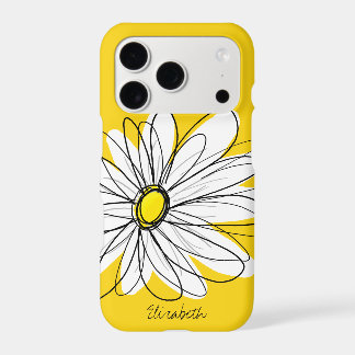 Illustration florale de marguerite tendance - noir