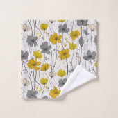 Illustration florale, fleurs sauvages abstraits, m (Gant de toilette)