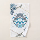 Illustration Florale Mandala, Cadres Fleurs (Serviette à main)