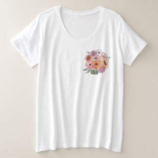 Illustration florale plus T-Shirt de taille