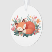 Illustration Florale Renard Endormi Mignon (devant)
