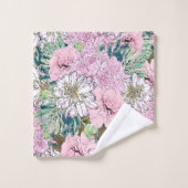 Illustration florale rose et blanche de mignonne f (Gant de toilette)