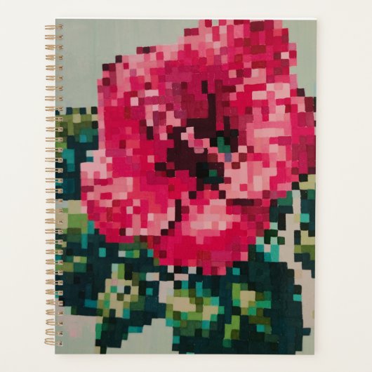 Illustration florale rose planner (Voorkant)