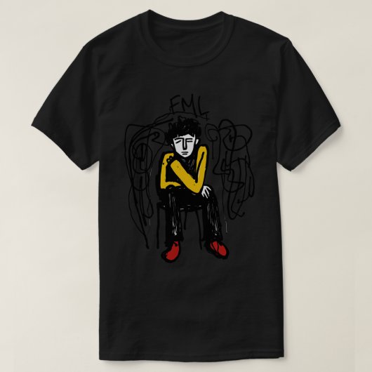 Illustration FML Sad Man TShirt (Design devant)