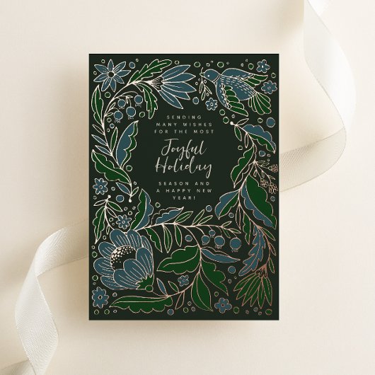 Illustration folk de vacances Joyful vert foncé
