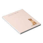 Illustration Golden Retriever sur Bloc-notes rose (Incliné)