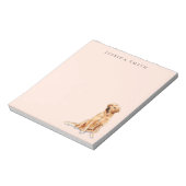 Illustration Golden Retriever sur Bloc-notes rose (Tourné)