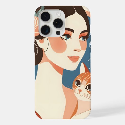 Illustration Graphique de Dame aux Chats (Verso)
