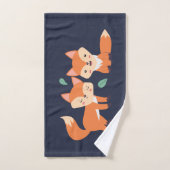 Illustration graphique des renards orange mignons (Serviette à main)
